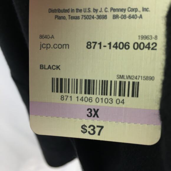 St John's Bay Active Short Sleeve Sweater Black 3X - Picture 11 of 16